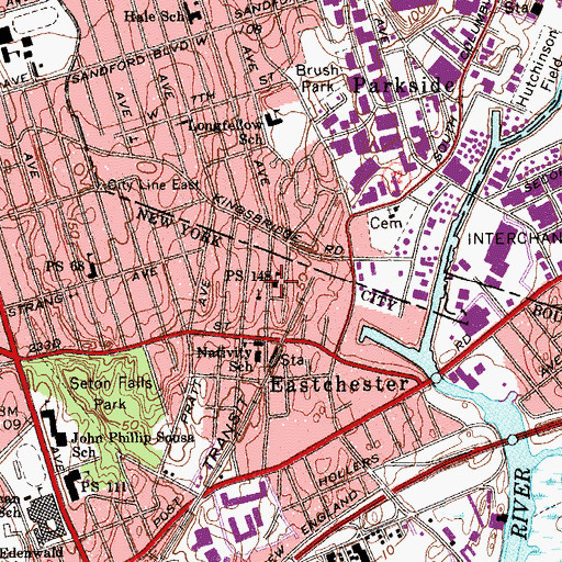 Topographic Map of Public School 15, NY