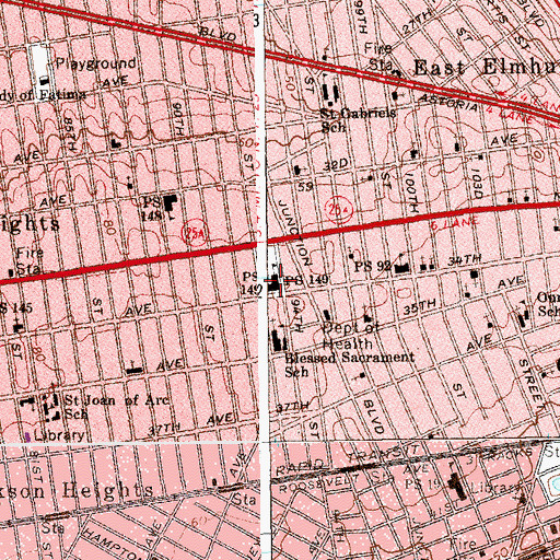 Topographic Map of Public School 149, NY