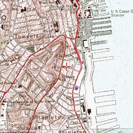 Topographic Map of Public School 15 (historical), NY