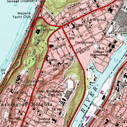 Topographic Map of Public School 152, NY