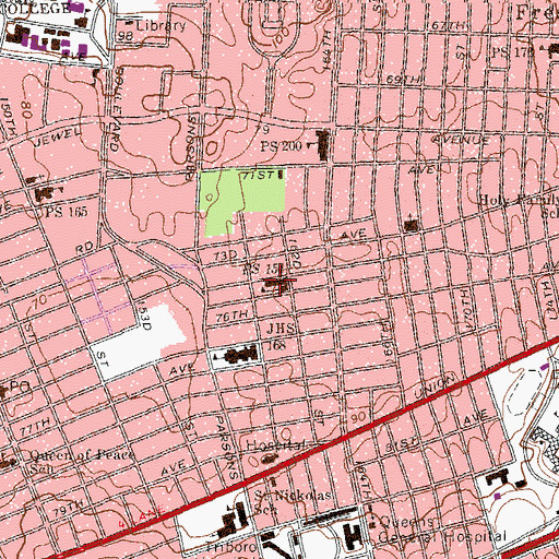 Topographic Map of Public School 154, NY