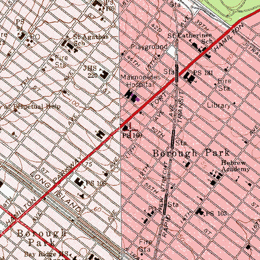 Topographic Map of Public School 160, NY