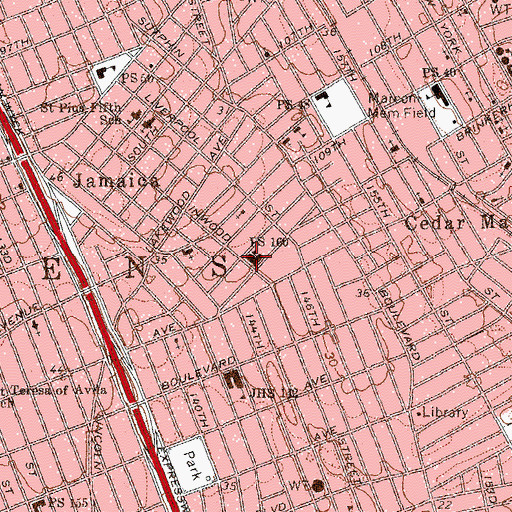 Topographic Map of Public School 160, NY
