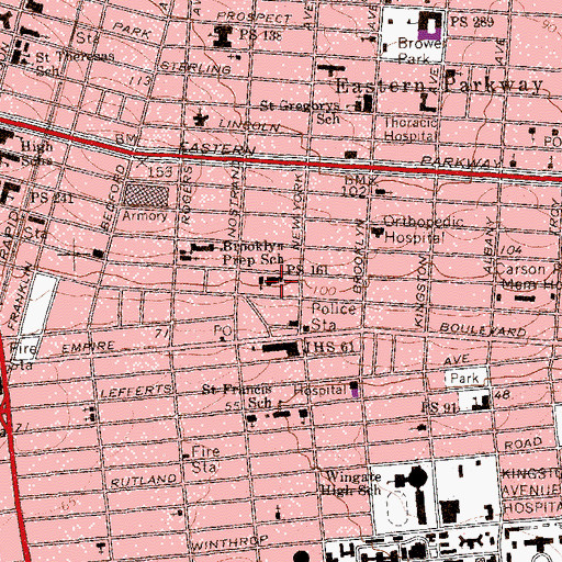Topographic Map of Public School 161, NY