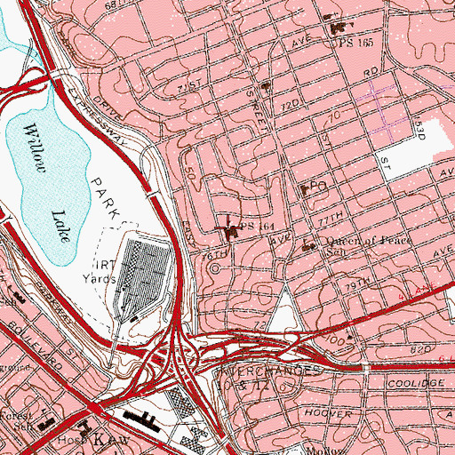 Topographic Map of Public School 164, NY