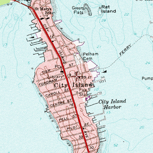 Topographic Map of Public School 17 (historical), NY