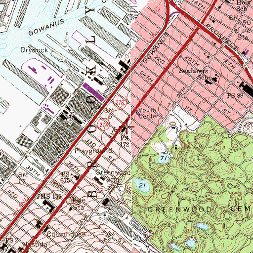 Topographic Map of Public School 172, NY