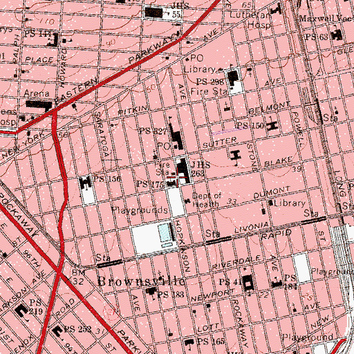 Topographic Map of Public School 175, NY