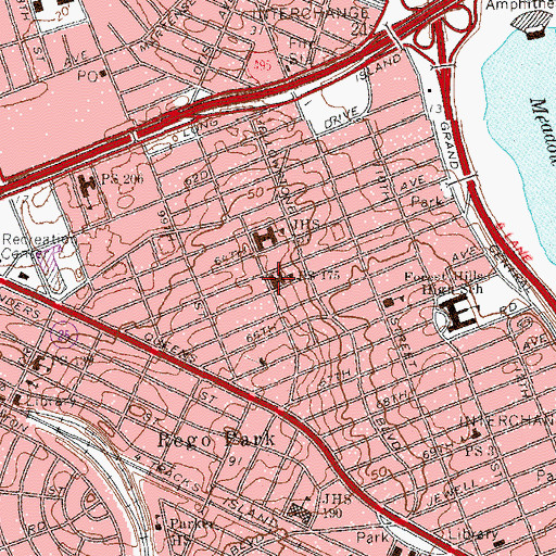 Topographic Map of Public School 175, NY