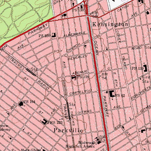 Topographic Map of Public School 179, NY