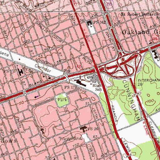 Topographic Map of Public School 179, NY