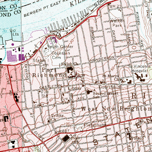 Topographic Map of Public School 18, NY