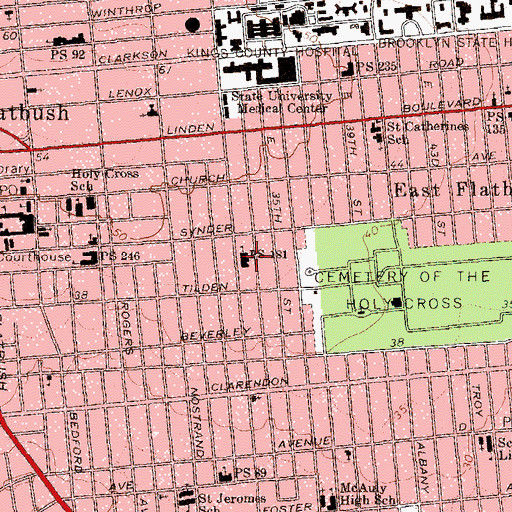 Topographic Map of Public School 181, NY