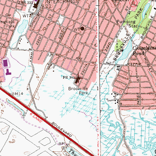 Topographic Map of Public School 181, NY
