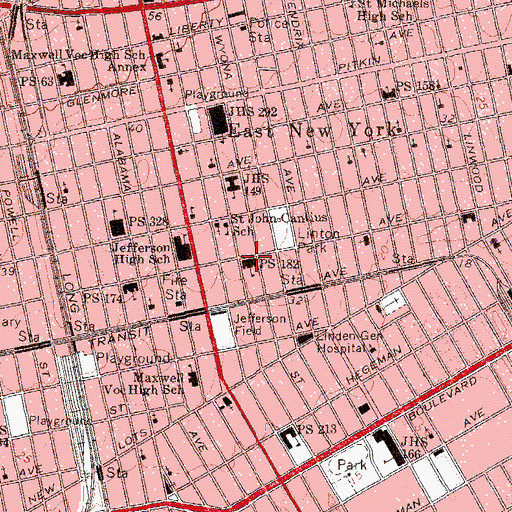 Topographic Map of Public School 182, NY