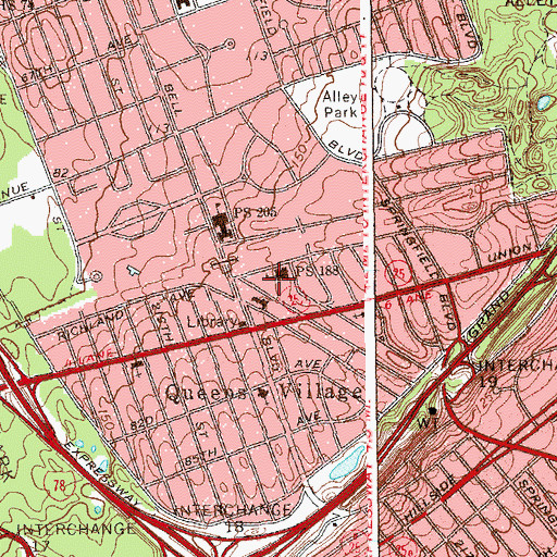 Topographic Map of Public School 188, NY