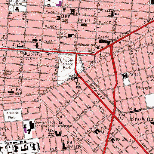 Topographic Map of Public School 189, NY