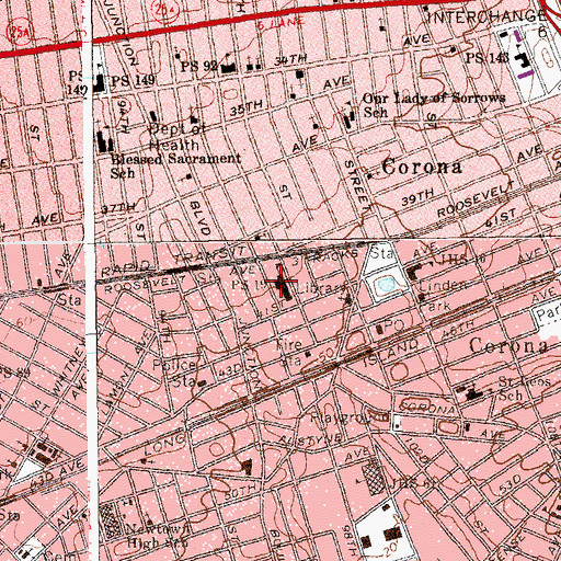 Topographic Map of Public School 19, NY