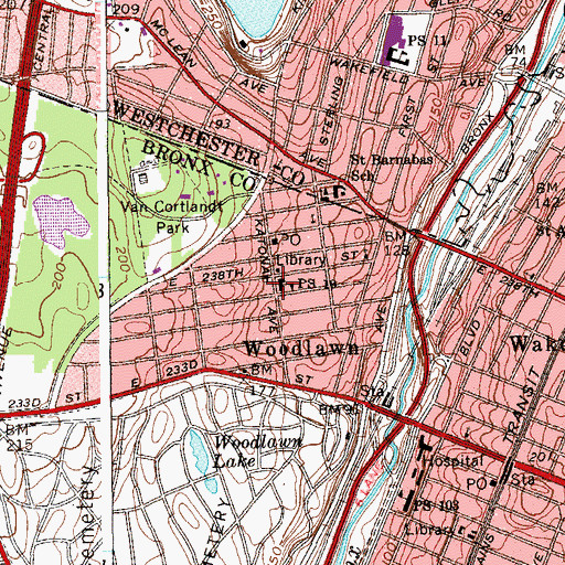 Topographic Map of Public School 19, NY