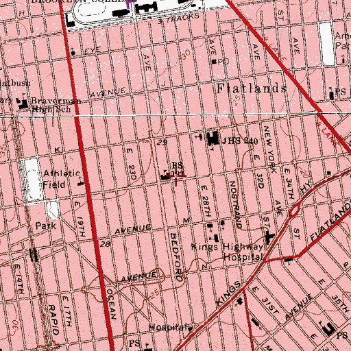 Topographic Map of Public School 193, NY