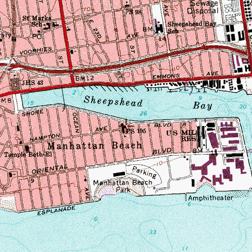Topographic Map of Public School 195, NY