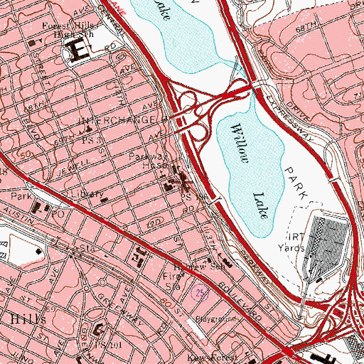 Topographic Map of Public School 196, NY