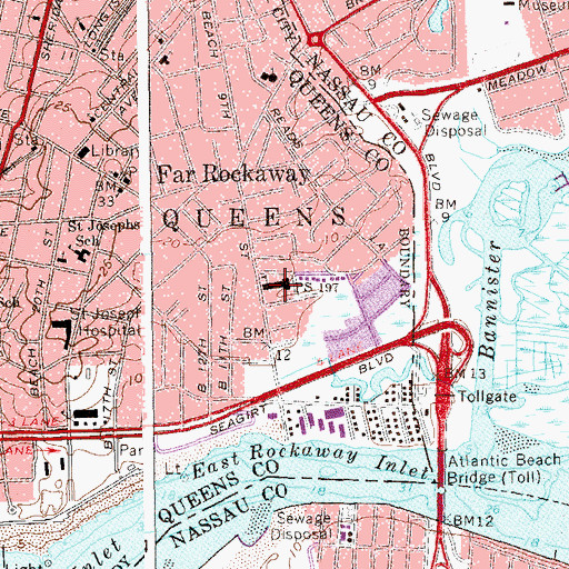 Topographic Map of Public School 197 the Ocean School, NY