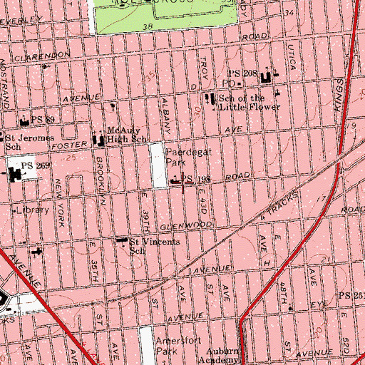 Topographic Map of Public School 198, NY