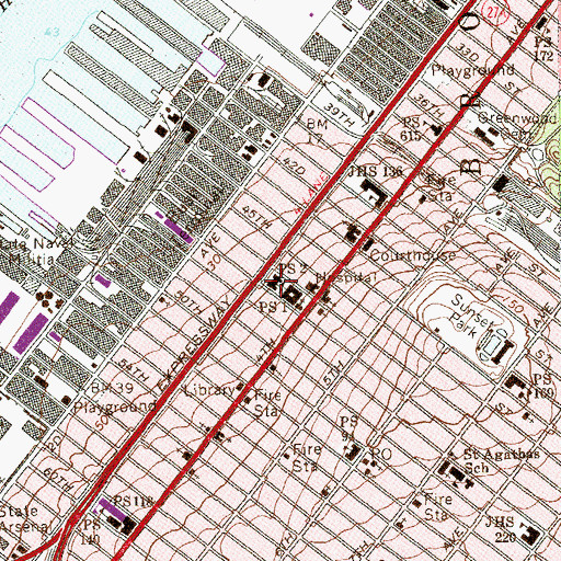 Topographic Map of Public School 2, NY