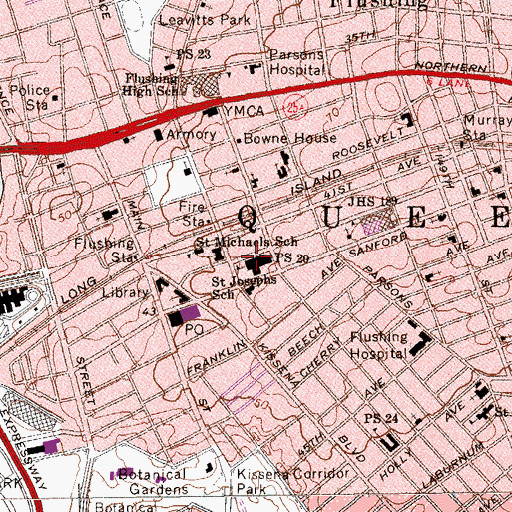 Topographic Map of Public School 20, NY