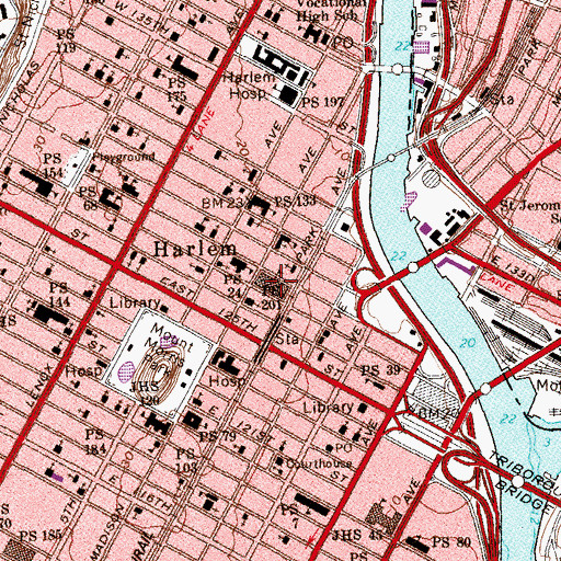 Topographic Map of Intermediate School 201, NY