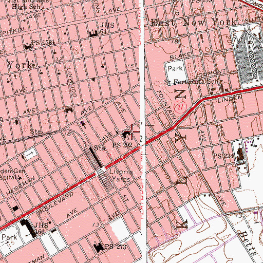 Topographic Map of Public School 202, NY