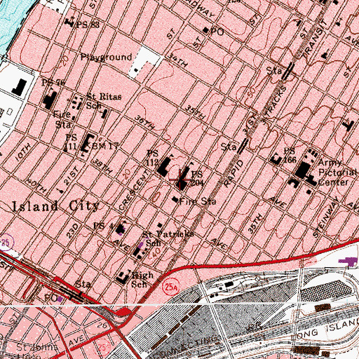 Topographic Map of Intermediate School 204, NY