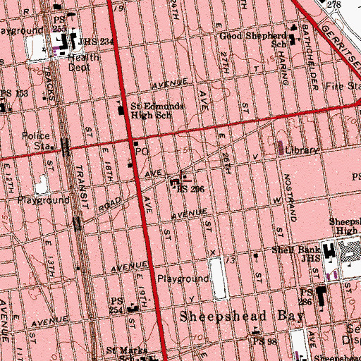 Topographic Map of Public School 206, NY