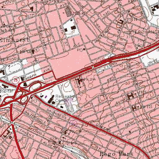 Topographic Map of Public School 206, NY