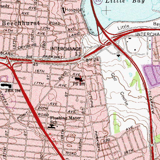 Topographic Map of Public School 209, NY