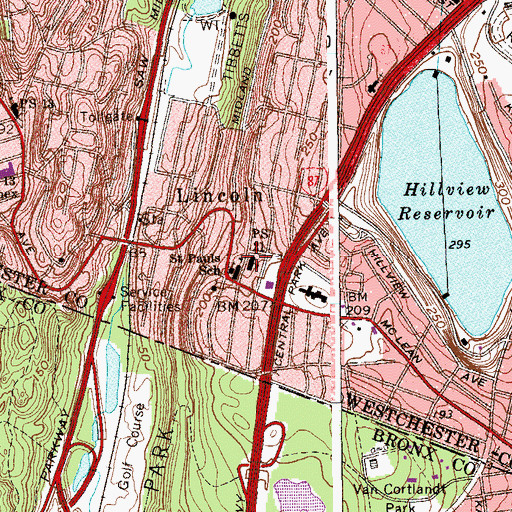 Topographic Map of Public School 21, NY