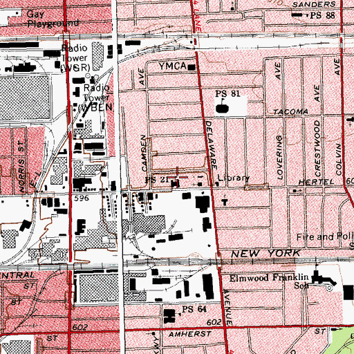 Topographic Map of Public School 21, NY