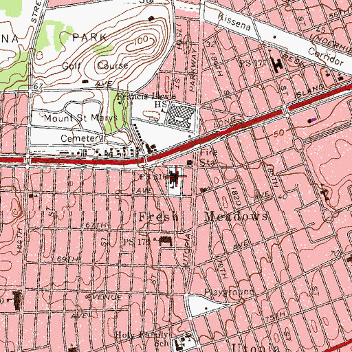 Topographic Map of Junior High School 216, NY