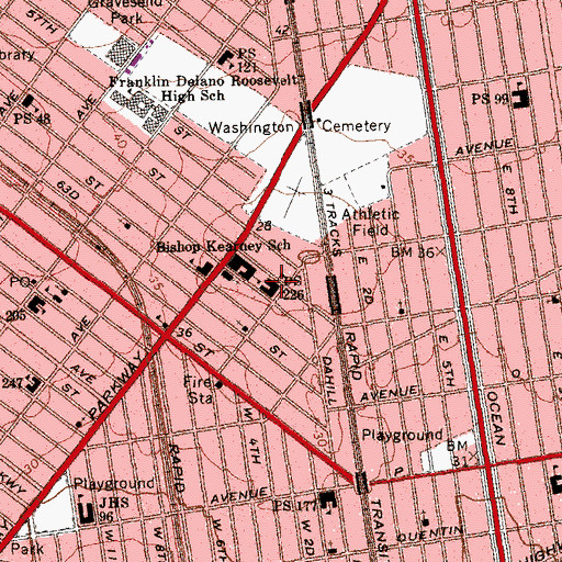 Topographic Map of Public School 226, NY