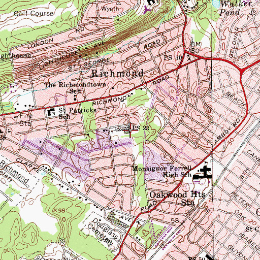 Topographic Map of Public School 23, NY
