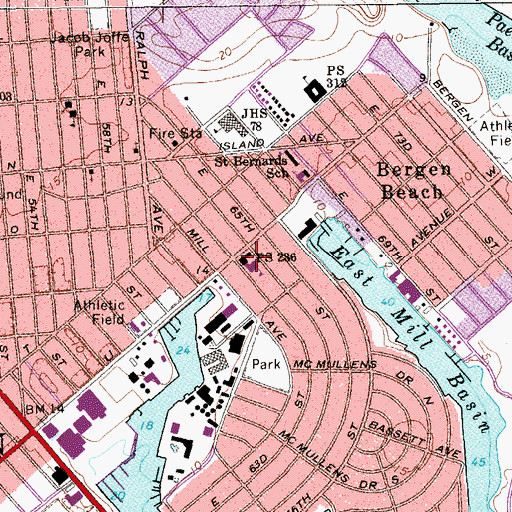 Topographic Map of Public School 236, NY