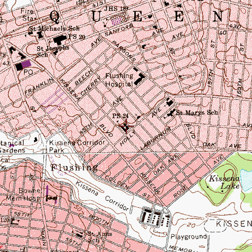 Topographic Map of Public School 24, NY