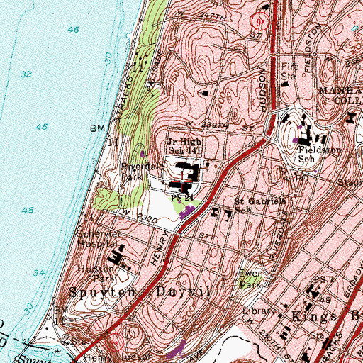 Topographic Map of Public School 24, NY