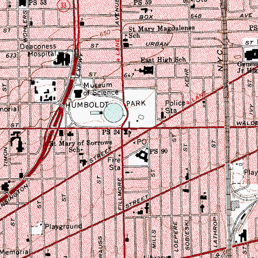 Topographic Map of Public School 24, NY