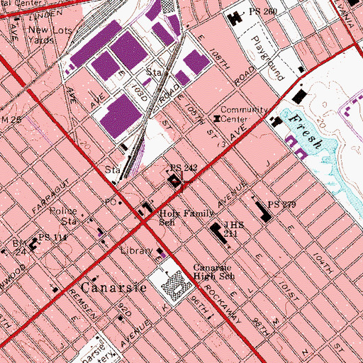 Topographic Map of Public School 242, NY