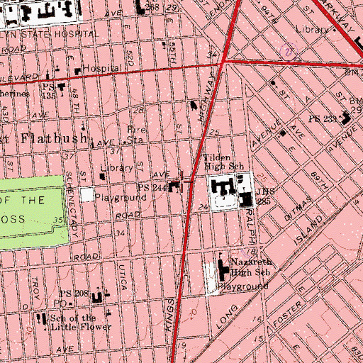 Topographic Map of Public School 244, NY