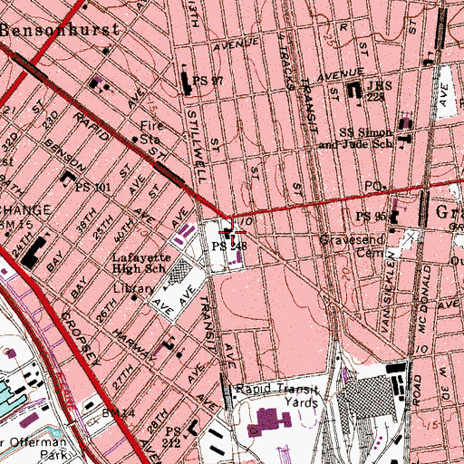Topographic Map of Public School 248, NY