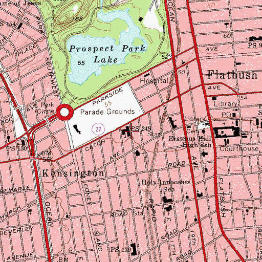 Topographic Map of Public School 249, NY