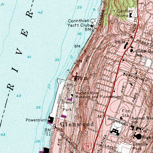 Topographic Map of Museum School 25, NY